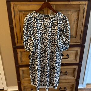 Zara Blue Floral Midi Dress